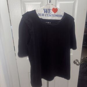 Loft Size Large Black Women’s Shirt Short Sleeve Preowned